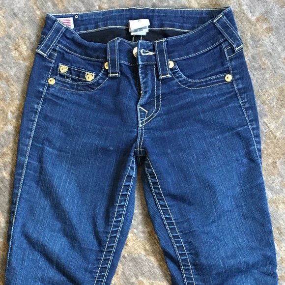 True Religion Halle Skinny Gold Metal Tag Jeans 25 - Picture 4 of 8